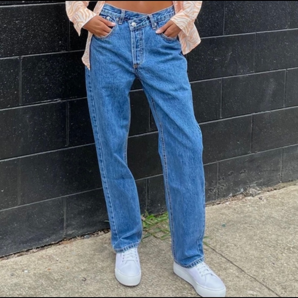 princess polly holly asymmetrical jeans